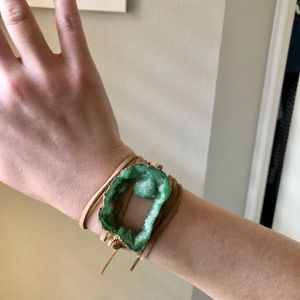 Geode and Suede Wrap Bracelet
